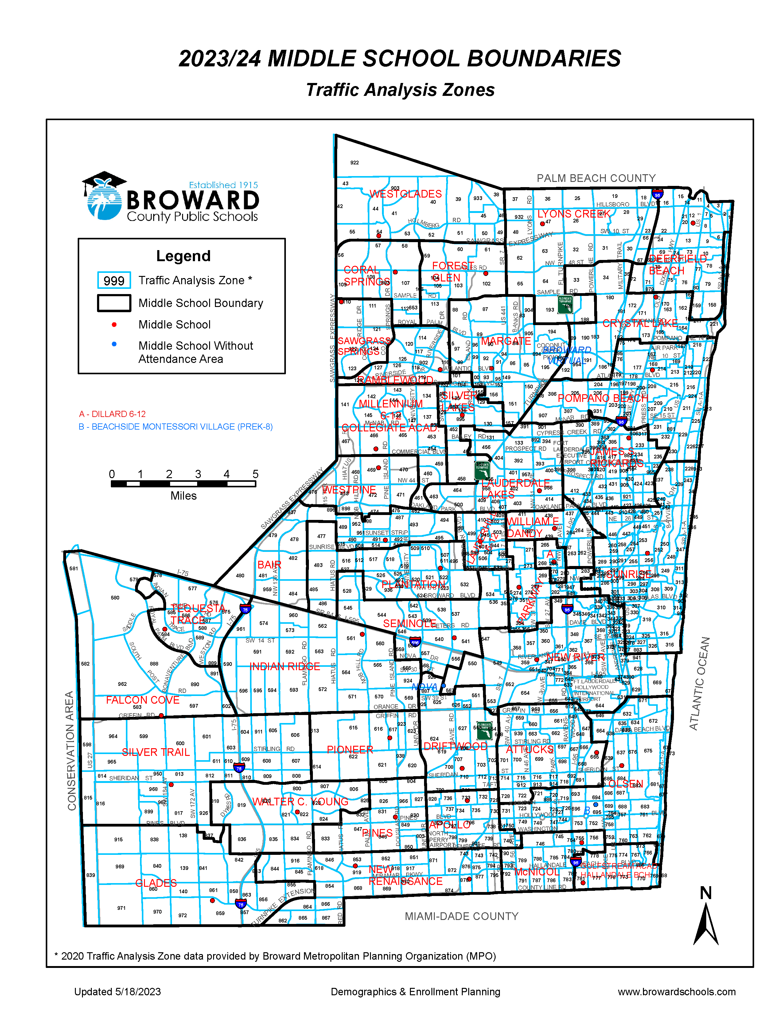 Middle School Boundary Map image 